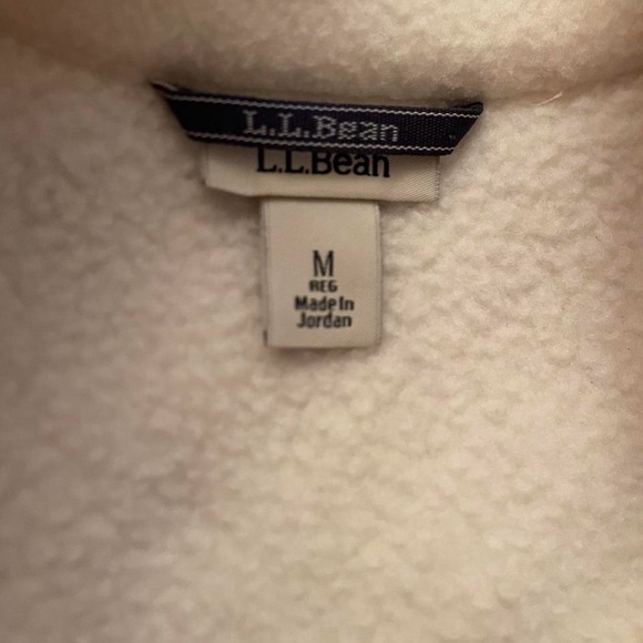 LL Bean Jacket Women’s Size L Sailcloth Sweater Fleece Sherpa Hybrid Pullover - Picture 4 of 5